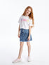 LC Waikiki Crew Neck Printed Short Sleeve Girl T-shirt